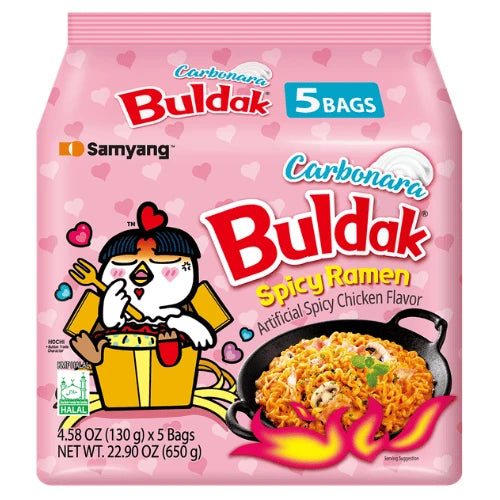 Samyang Carbonara Flavour Ramen Noodles 130g (Pack of 5)