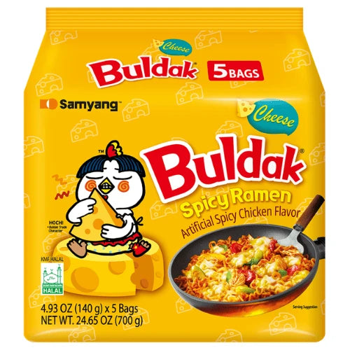 Samyang Buldak Cheese Flavour Ramen Noodles 140 g (Pack of 5)