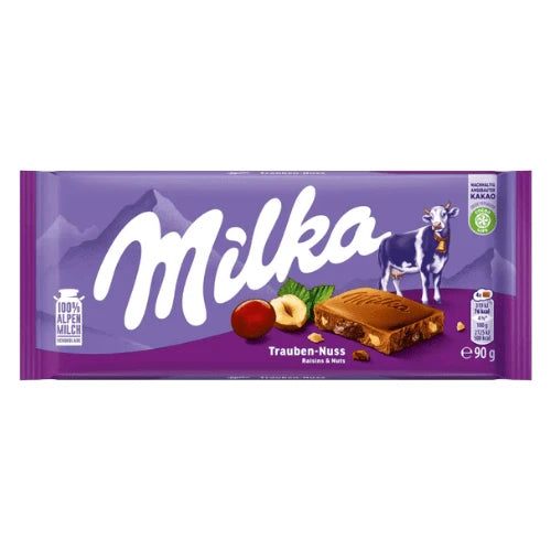 Milka Grape-Nut Chocolate 90g - Made in Germany