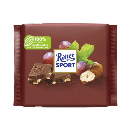 Ritter Sport Raisins Hazelnuts Chocolate 100g