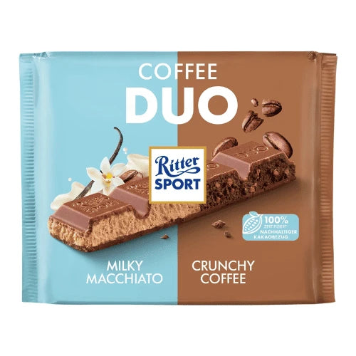 Ritter Sport Coffee Duo Milky Macchiato & Crunchy Coffee Chocolate 218g