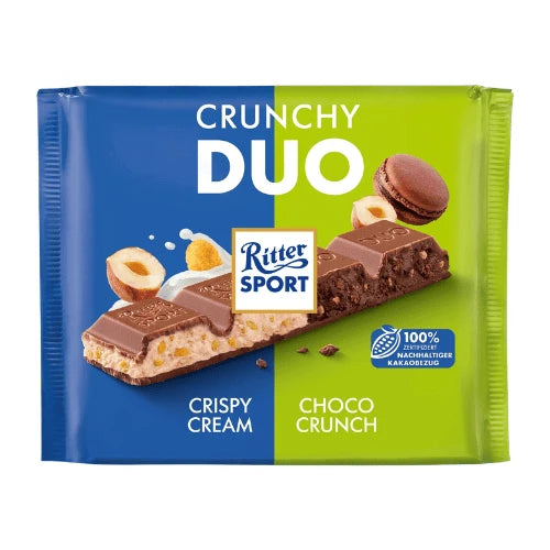 Ritter Sport Crunchy Duo Crispy Cream & Choco Crunch Chocolate 218g