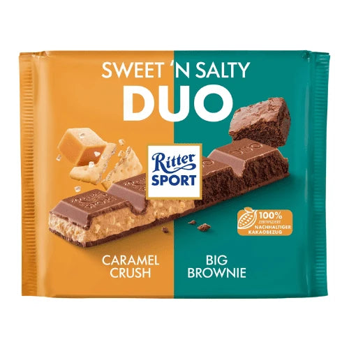 Ritter Sport Sweet N Salty Duo Caramel Crush & Big Brownie Chocolate 218g