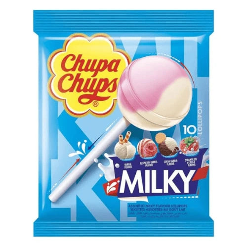Chupa Chups Assorted Milk Flavor Lollipops, 10 Pieces-120g