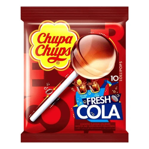 Chupa Chups Fresh Cola Lollipops, 10 Pieces - 120g