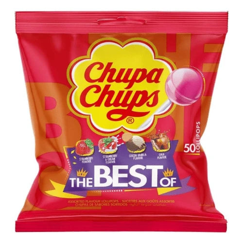 Chupa Chups Lollipops Assorted Flavors 50 Pieces