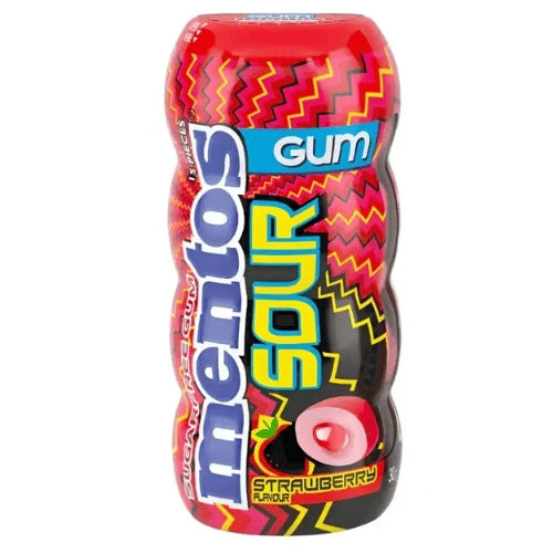 Mentos Sour Strawberry Sugar Free Gum 30g