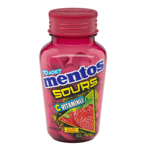 Mentos Sugar-Free Sour with Vitamin C and Strawberry Flavor 49g