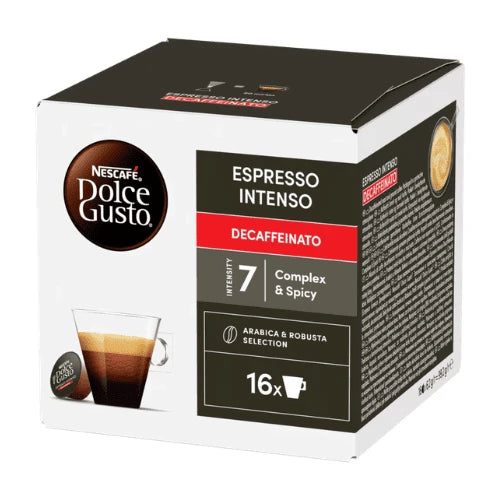 Nescafe Espresso Intenso Decaffeinato Dolce Gusto Coffee Capsules - 16 Capsules