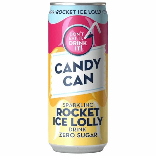 Candy Can Sparkling Rocket Ice Lolly Gum Zero Sugar Drink 330ml