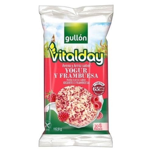 Gullón - Oat and rice pancakes with yogurt and raspberry flavor - 112.5g